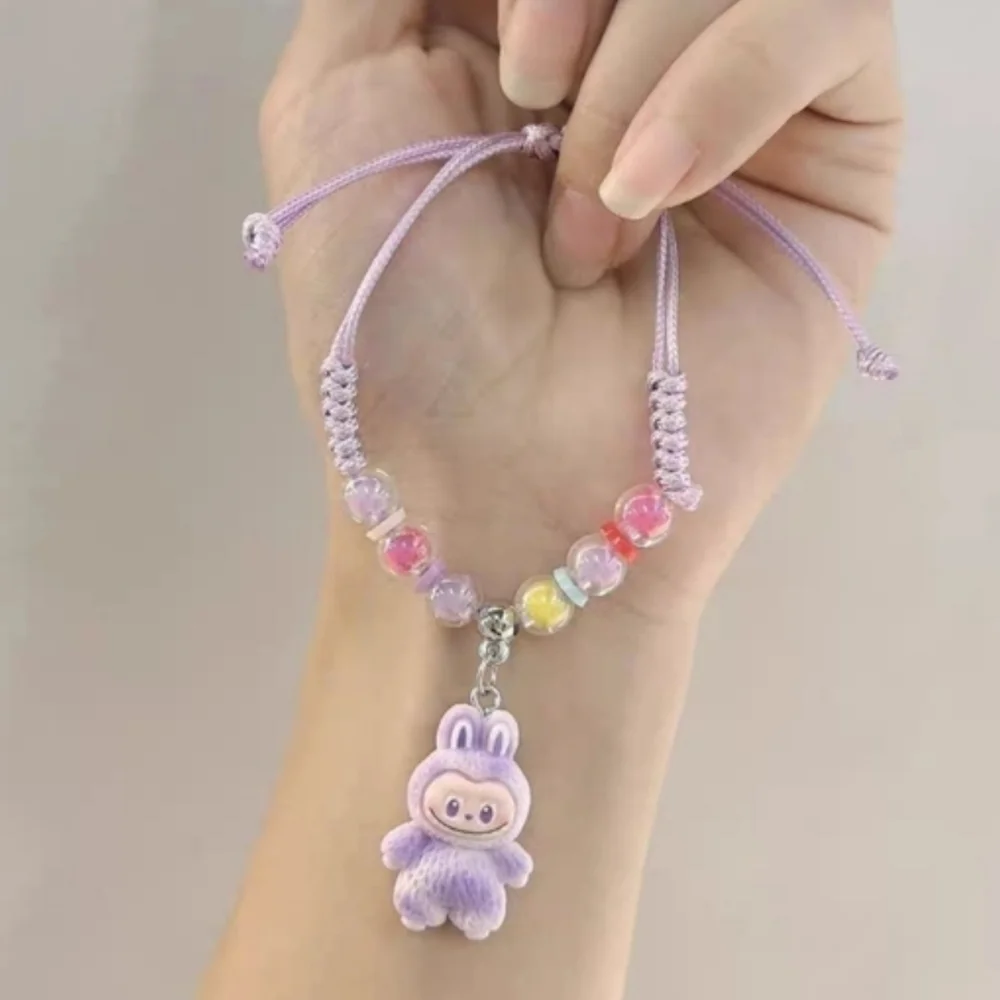 Labubu Inspired Macramé Bracelet Lavender Dream